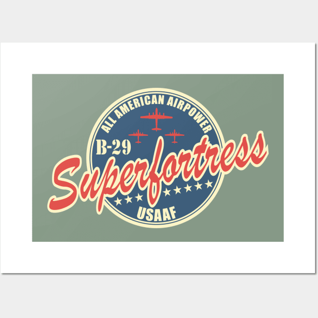 WW2 Air Force Bomber Airplane Tshirt - B-29 Superfortress Wall Art by TCP